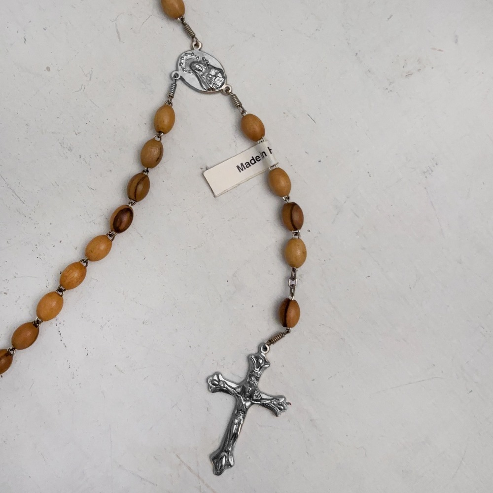 Jerusalem Holy Land Rosary Brown Olive Wood